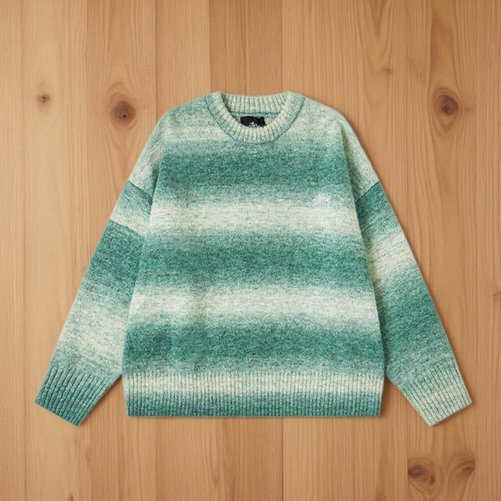 Stussy Gradient Button Knit Long-Sleeved Sweater
